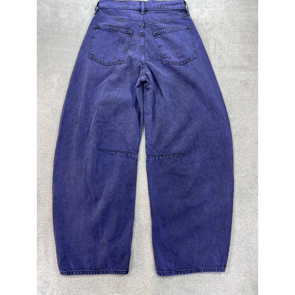 Gap x Disney Jeans Women 24 Iris Blue Nightmare Before Xmas Horseshoe Barrel Leg